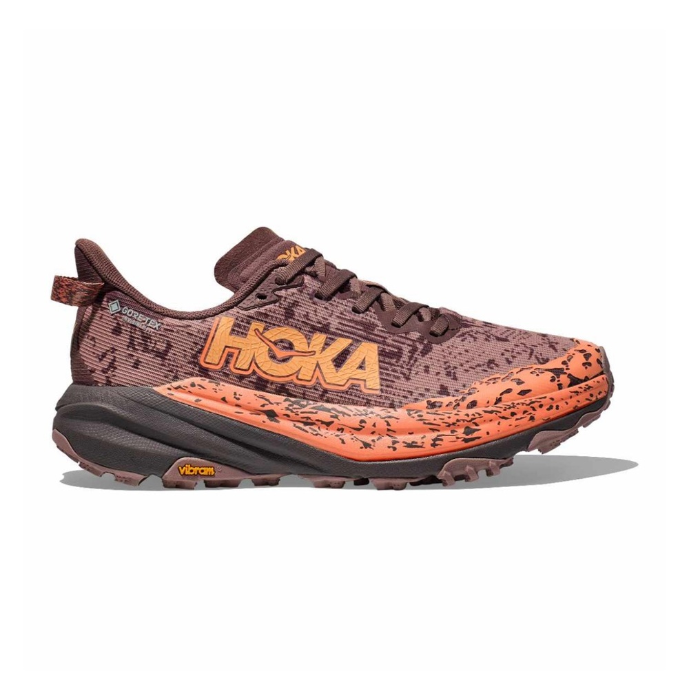 Hoka Vibrant Orange and Purple Trail Shoes